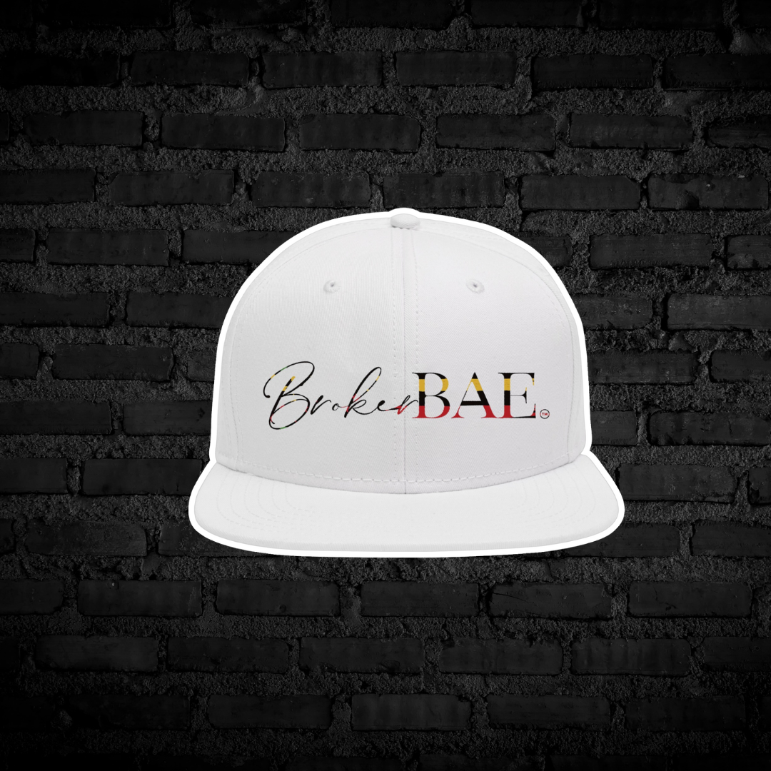 BrokerBAE™️ Hat - White Cap Juneteenth Inspired Print